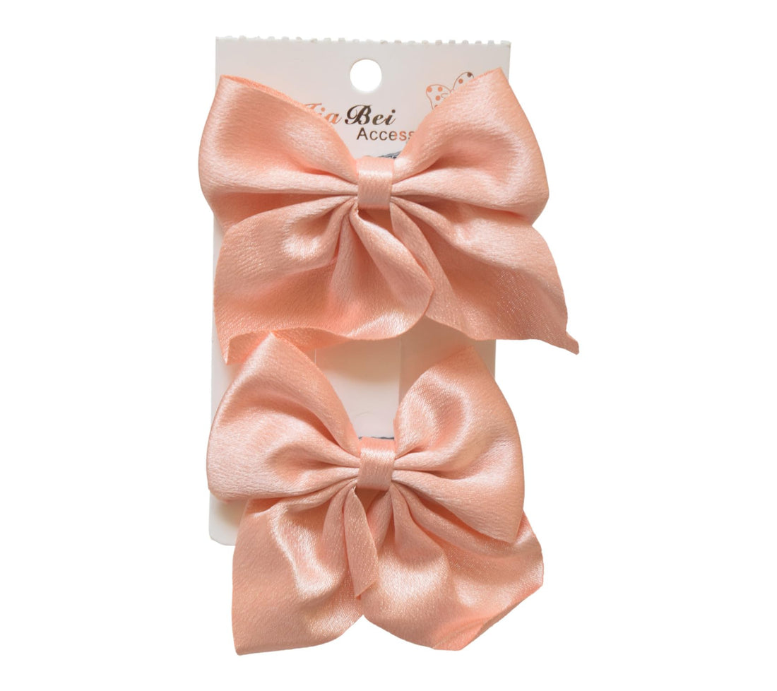 Daphne 2-Piece Girls Bow Hair Clip Set - Fuchia