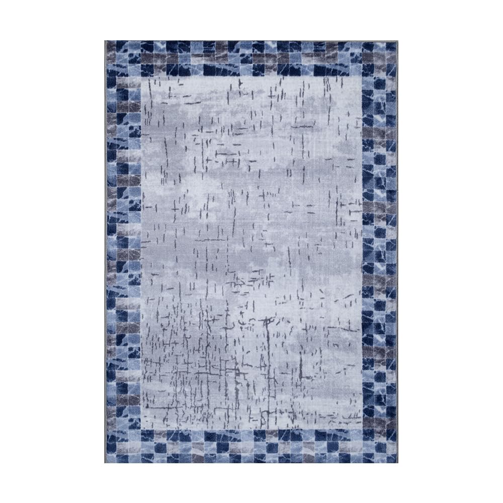 Mac Carpet Audi Rug Size: 80X160cm - Grey & Blue Pattern
