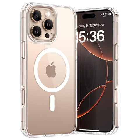 Dl3 Mobilak for iPhone 16 Pro Max Case Clear [Compatible with Magsafe] [Strong Magnet] [Non-Yellowing] Magnetic Slim Thin Bumper Phone Cover, Lightweight, and Durable Clear