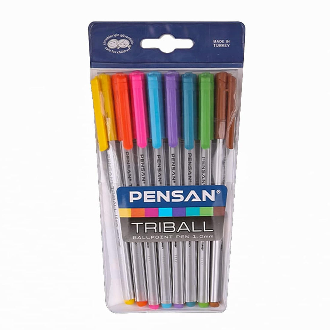 Pensan 1003 1.0mm Ballpoint Pens Pack Of 8 Colored Pens - Multi Color