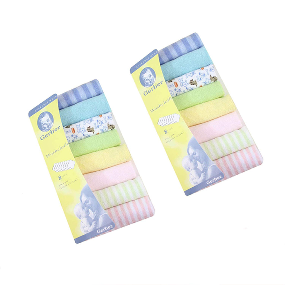 Kidbee Baby Gerber Hosiery Soft Cotton Newborn Napkin Wash Cloth Face Towels (Multicolour) (Multicolor, Pack of = 16 Pcs (2 Packet))