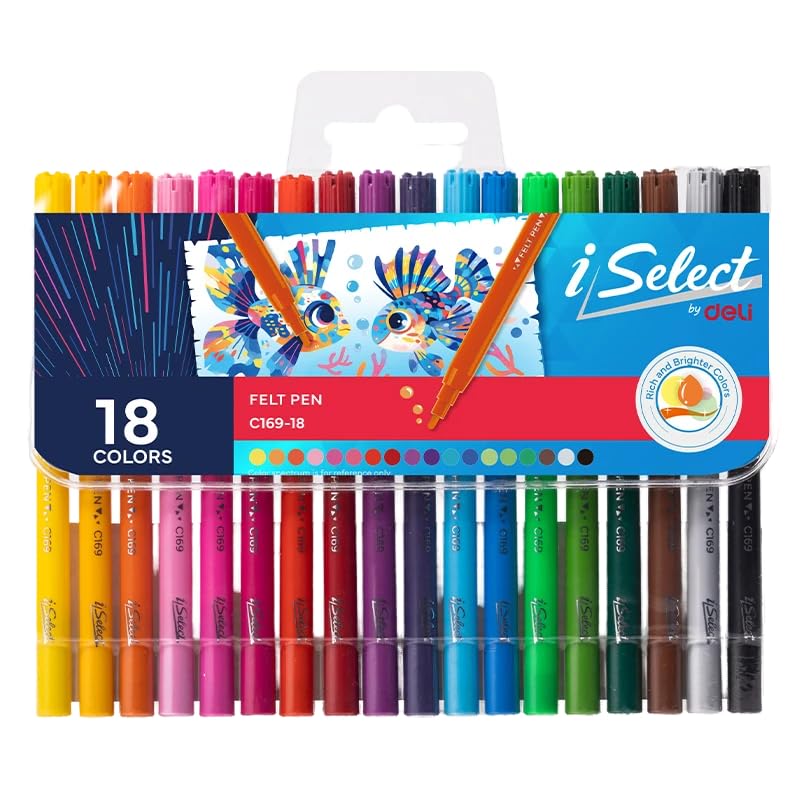 Deli EC169-18 Felt Pen Set 18-Colors