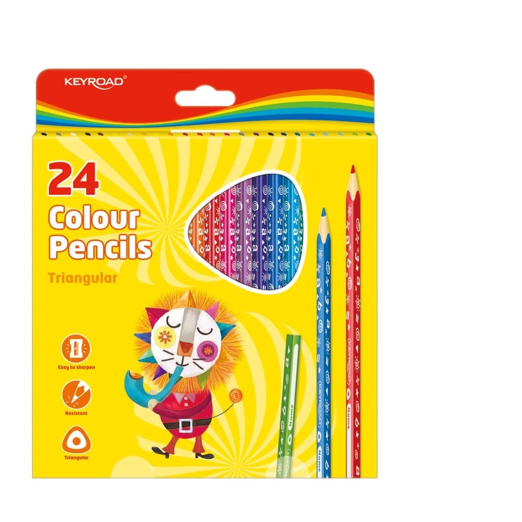 Keyroad Triangular Wooden Colored Pencils 24 Colors Model KR971277