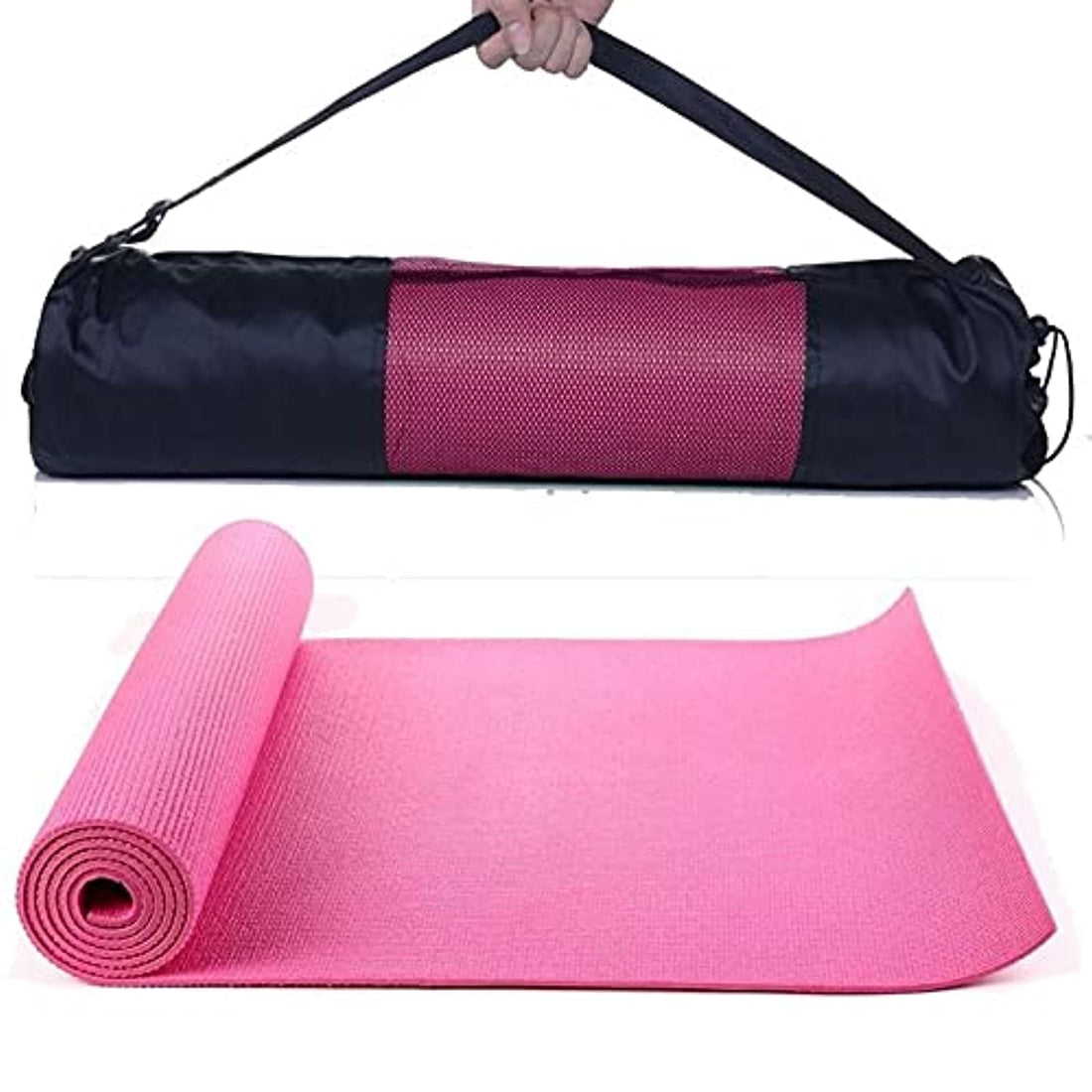 Ufit Yoga Mat With Carrying Bag - Pink & Black