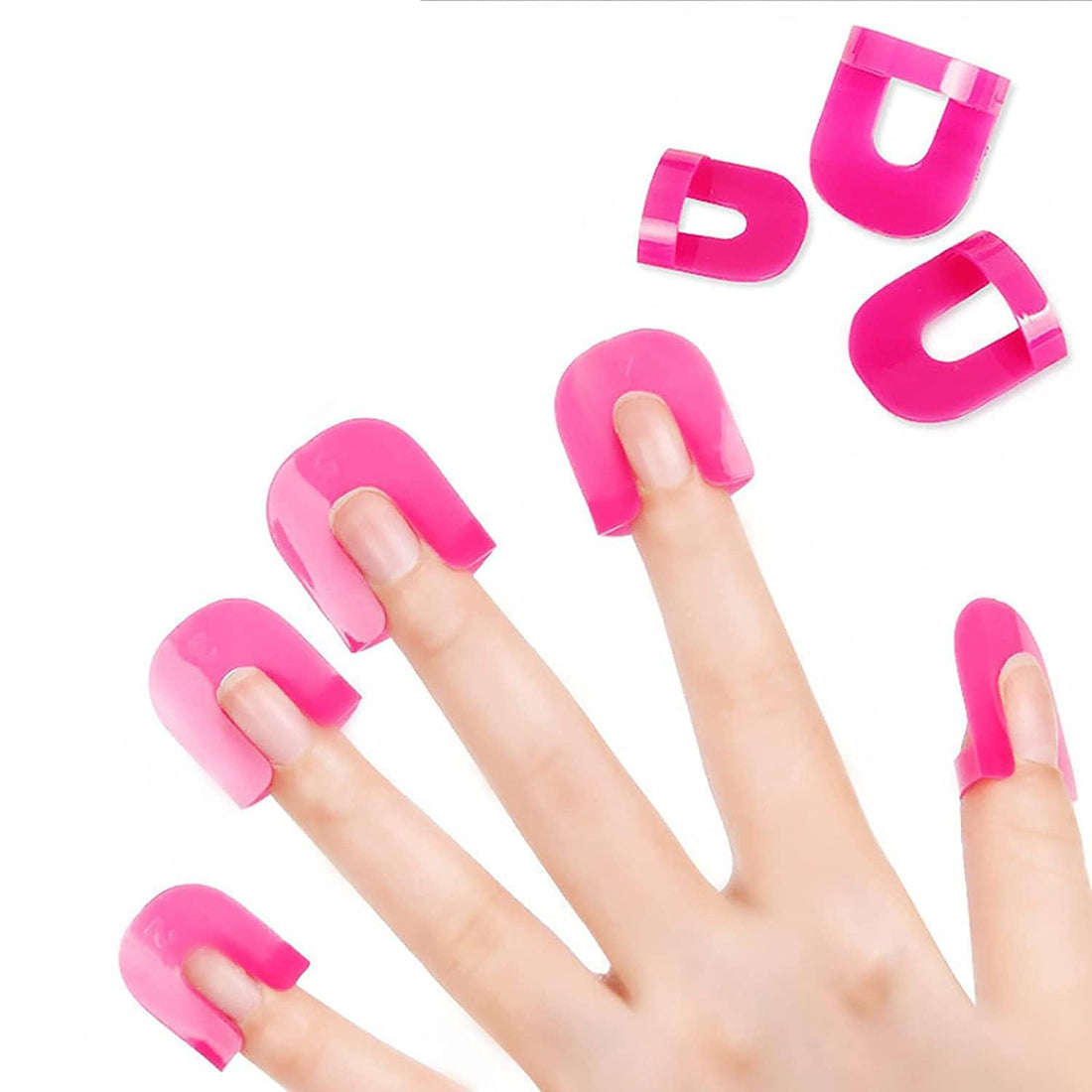 ِAmazingEGP | Nail Polish Protector Templates, U-Shaped Guards for Manicure, 26 Pieces with 32 French Tip Guides, 10 Sizes (PINK)