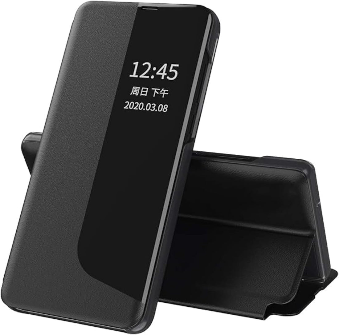 Compatible with Realme 12 Pro Plus Case, Premium PU Leather Flip Cover (Not Original) (Black)