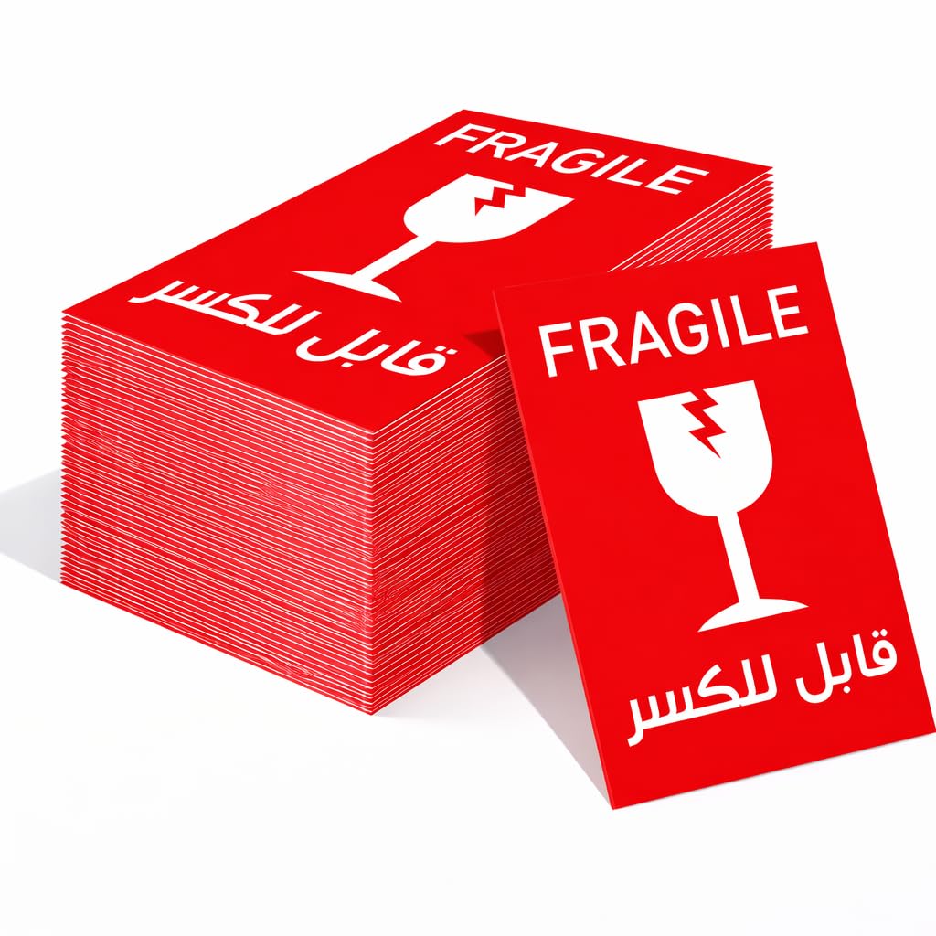 OVA Fragile Stickers – Strong Adhesive Packaging Stickers for Shipping, Moving & Glass Items (12)