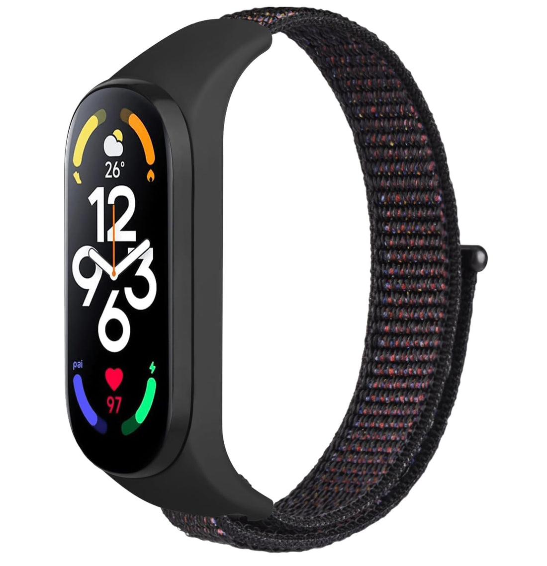 Nylon Sport Band Compatible with Xiaomi Mi Band 7/Mi Band 6/Mi Band 5/Mi Band 4/Mi Band 3/Amazfit Band 5 for Women Men, Soft Adjustable Breathable Sport Loop Watch Strap