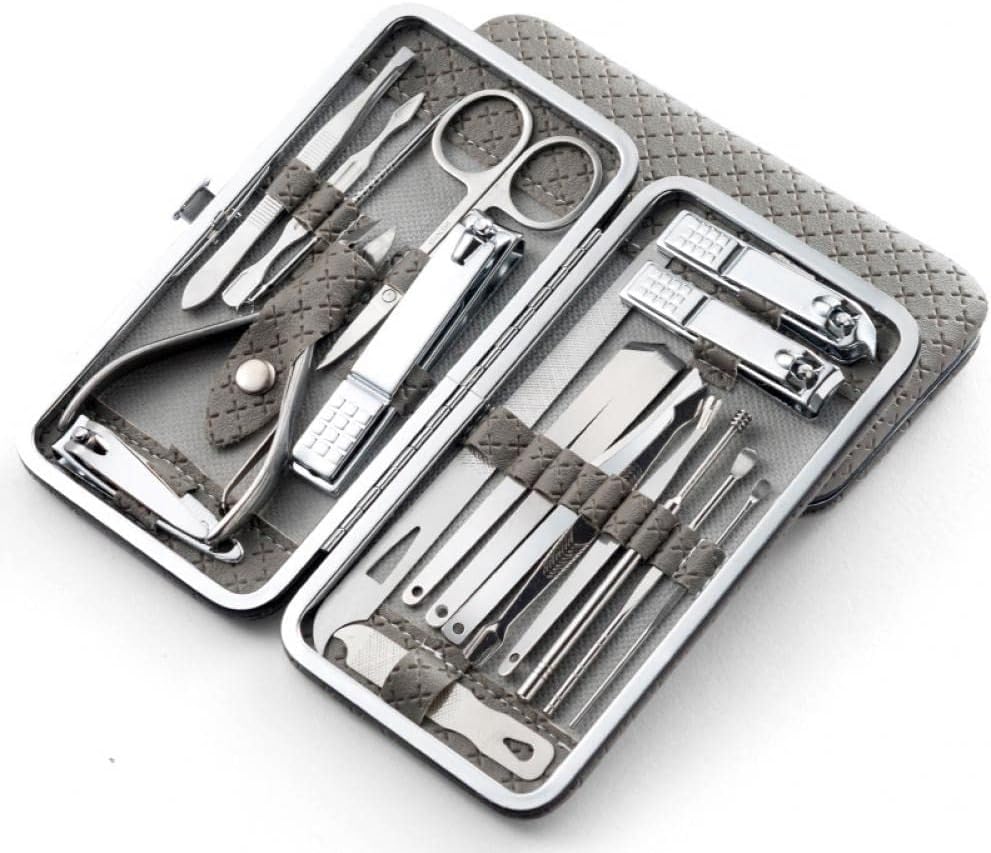 Manicure and Pedicure Set 19-Piece– Professional Stainless Steel Nail Clipper Kit for Women – Grooming Tools for Nails, Eyebrows, and – Travel Case Included