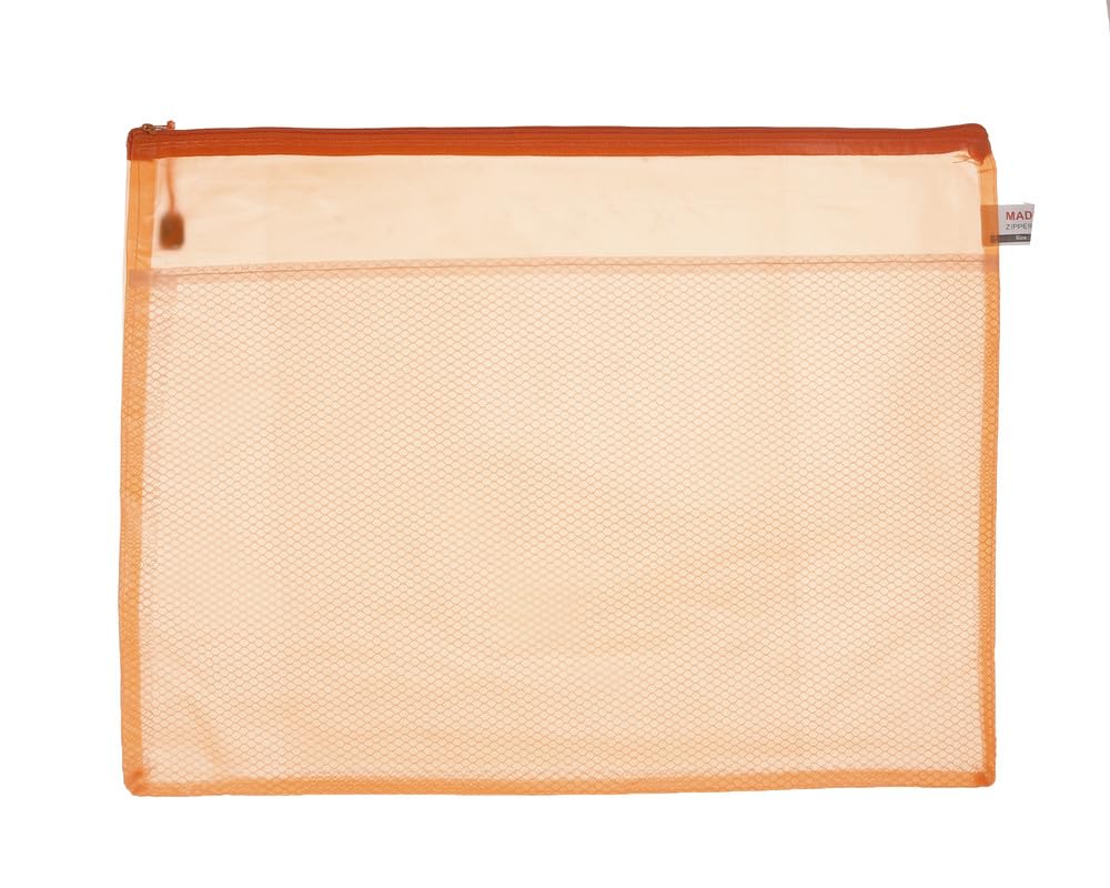 3A A3-1007 Plastic Zipper Paper Folder 30 * 42 cm 1 Piece - Orange