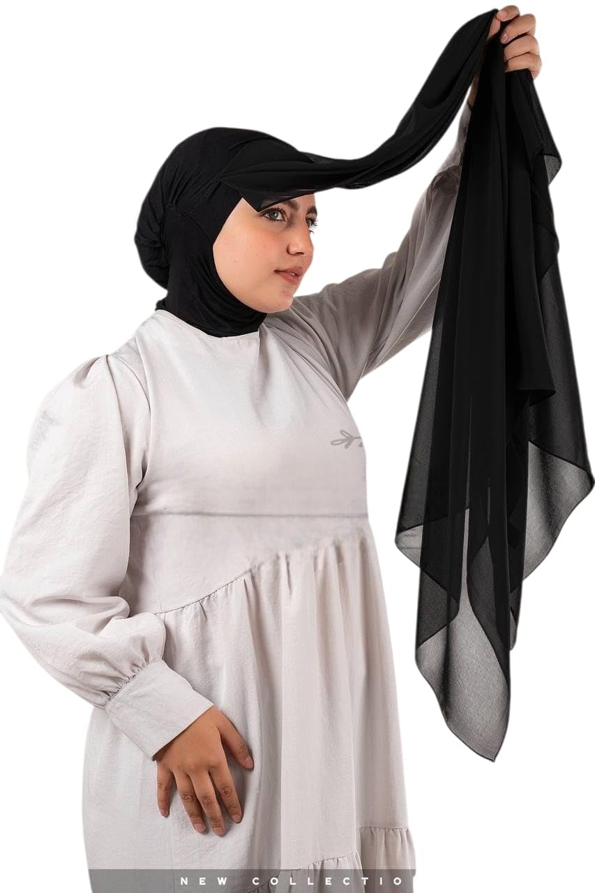 Full Hijab With Veil, Compact Design, Black For Women