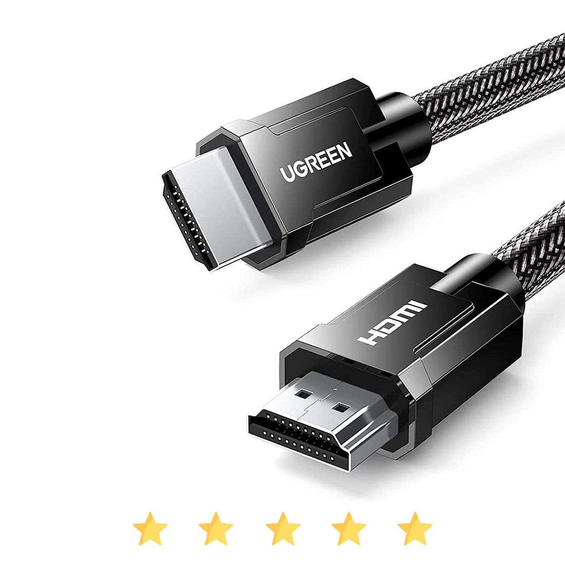 UGREEN 8K 60Hz FUHD HDMI 2.1 Male to Male Nylon-Braided Video Cable, 48Gbps High Speed Supports Dolby Vision 7.1 HDR HDR10+ for TV, Monitors, PC, Laptop, 1.5M