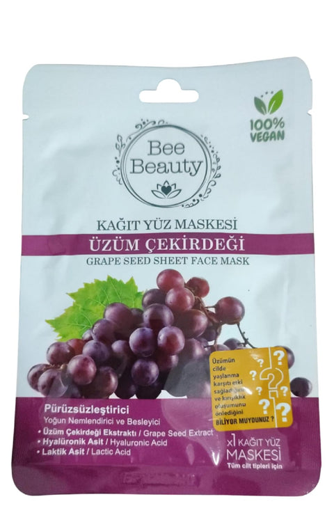 Bee Beauty Grape Mask -SHEET – made in turkey.