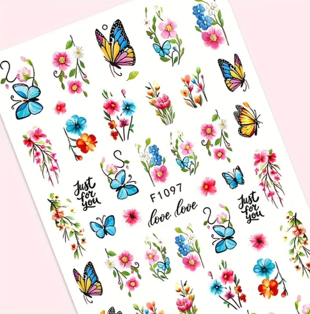 Modern 5D Nail Sticker - 3D Nail Art Design - Attractive Look in Minutes - High Quality Sticker Compatible with Nail Polish and Gel (c)