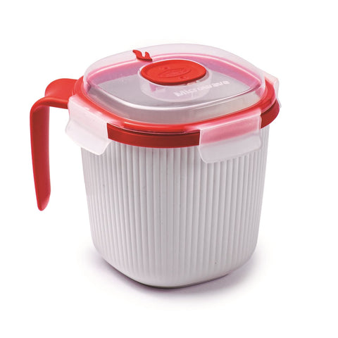 Snips TempOZero Microwave Hot Drinks & Soup Mug, 0.70L, BPA-Free, Made in Italy - Microwave Safe Container with Lid, 14.5x14.5x12cm, White