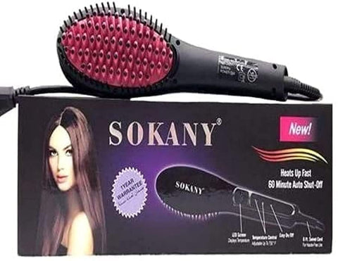 Sukani hs-053 ceramic heat straightening lcd hair straightener brush ceramic hair straightener - black