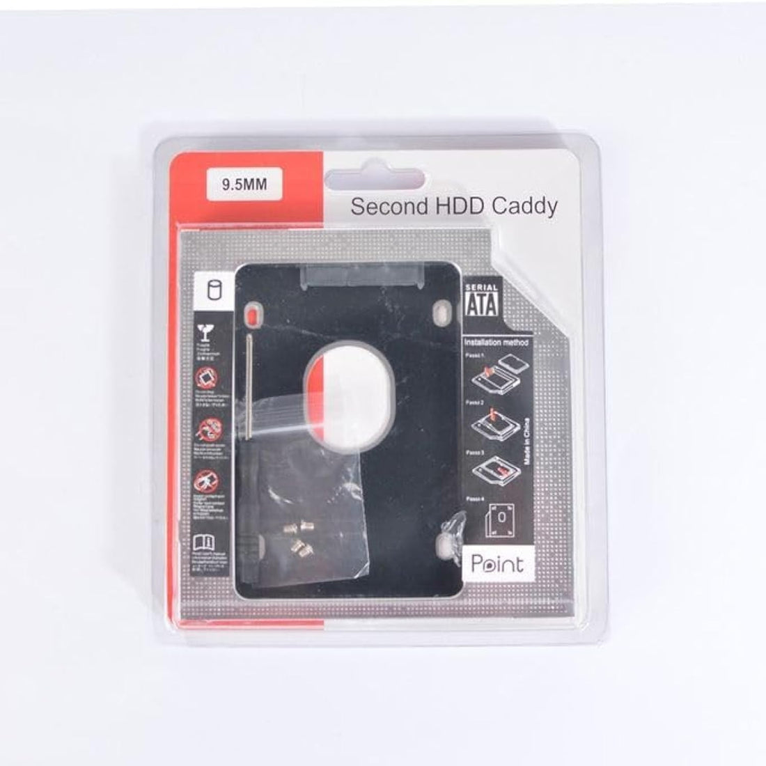Universal 9.5mm SATA 2nd Hard Drive Caddy for Laptop Optical Bay – Upgrade Kit for HDD/SSD