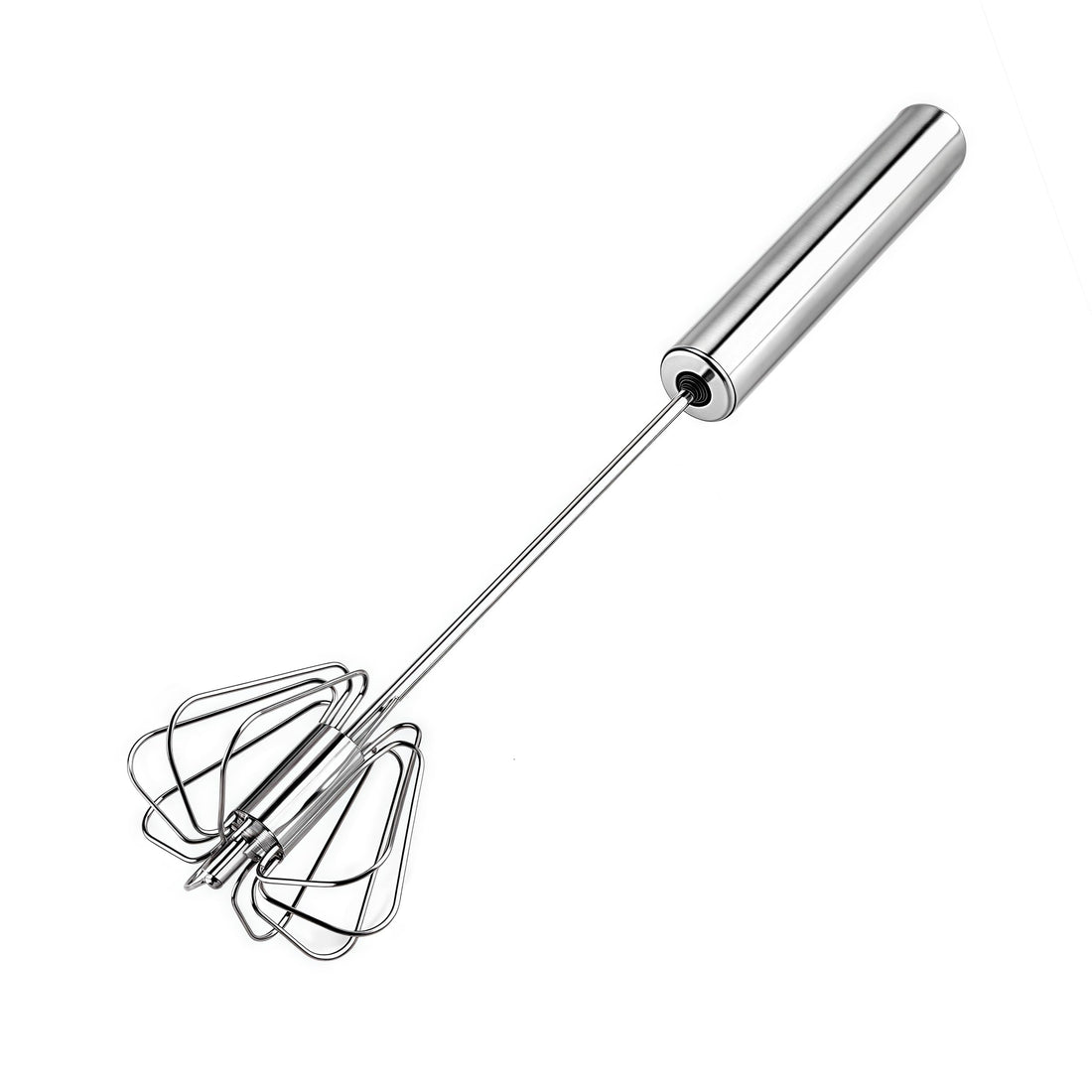Stainless Steel Egg Whisk, Hand Push Rotary Whisk Blender, Versatile Milk Frother, Hand Push Mixer Stirrer for Blending, Whisking, Beating & Stirring (12in)