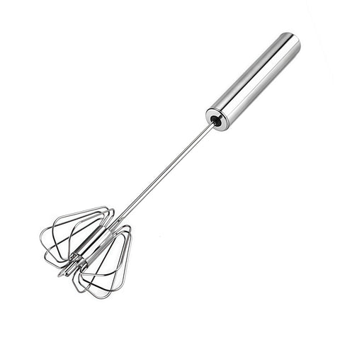 Stainless Steel Egg Whisk, Hand Push Rotary Whisk Blender, Versatile Milk Frother, Hand Push Mixer Stirrer for Blending, Whisking, Beating & Stirring (12in)
