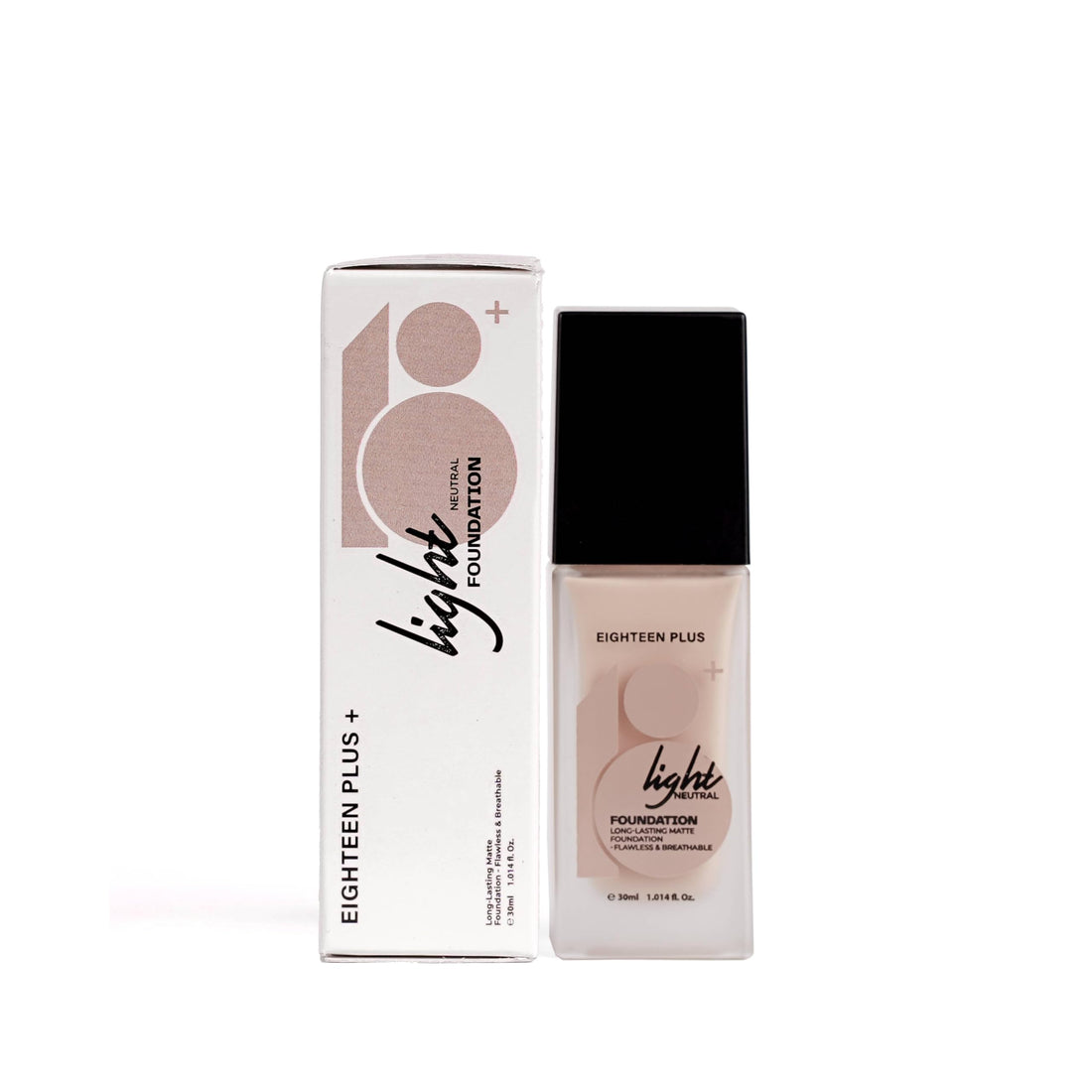 Light Neutral Foundation, Long-Lasting Matte Finish, with Hyaluronic Acid, Flawless & Breathable, 30ml