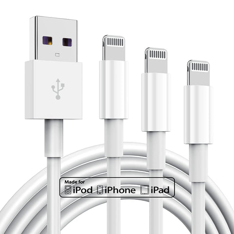 3 Pack Apple MFi Certified iPhone Charger Cable 6ft, Apple Lightning to USB Cable Cord 6 Foot, 2.4A Fast Charging,Apple Phone Long Chargers for iPhone 12/11/11Pro/11Max/ X/XS/XR/XS Max/8/7/6/5S/SE