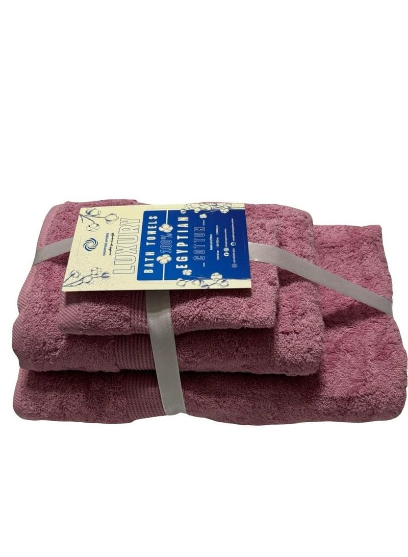 Jacquarddina Set of Bath Towels Kashmir (3 Luxuary Towels: 30X30cm & 50X100cm & 70X140cm) 100% Egyptian Cotton