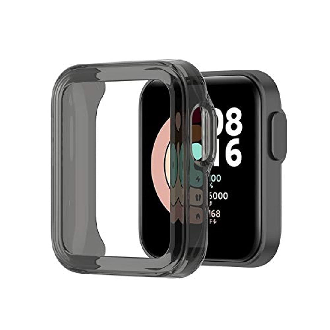 Beauenty Heavy-Duty Overall Full Body Protective TPU Anti-Scratch Bumper Cover for Mi Watch Lite, Redmi Watch (Black)