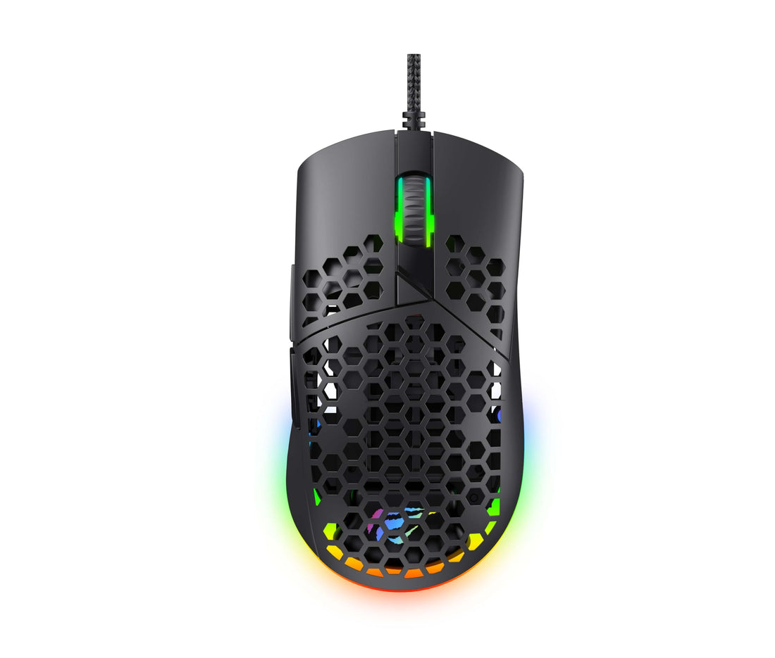 Wired Gaming Mouse RGB Gaming Mouse Ultra Lightweight Honeycomb Case Adjustable 7200 DPI 7 Programmable Buttons