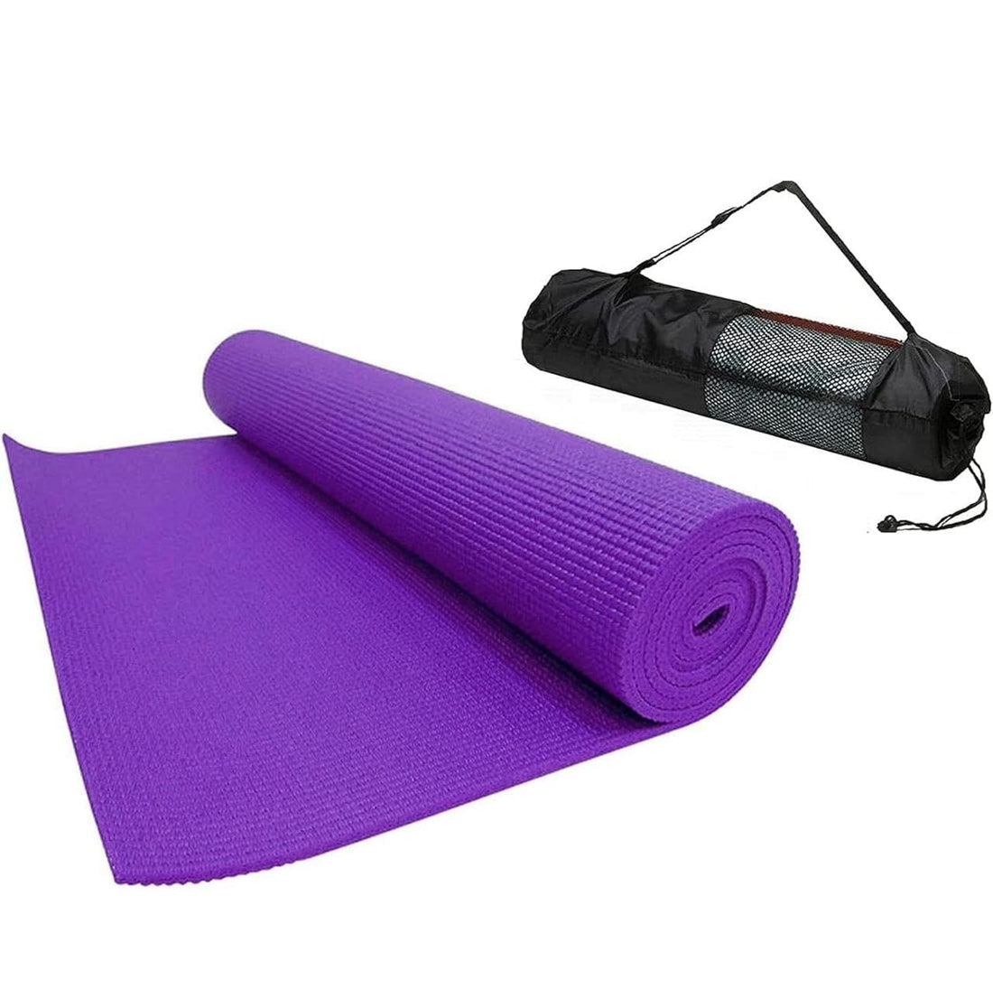 Yoga Mat 6mm with Carrying Strap, Non-Slip Exercise Mat, Multicolor