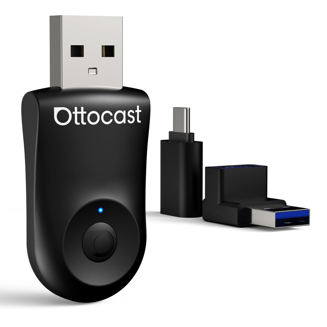 OTTOCAST Mini Dongle 2 in1 Wireless Carplay Adapter for Apple iPhone with GPS Passthrough, Android Auto Car Adapter, Plug & Play, Convert Wired to Wireless Car Play Dongle to USB& USB-C, No Delay