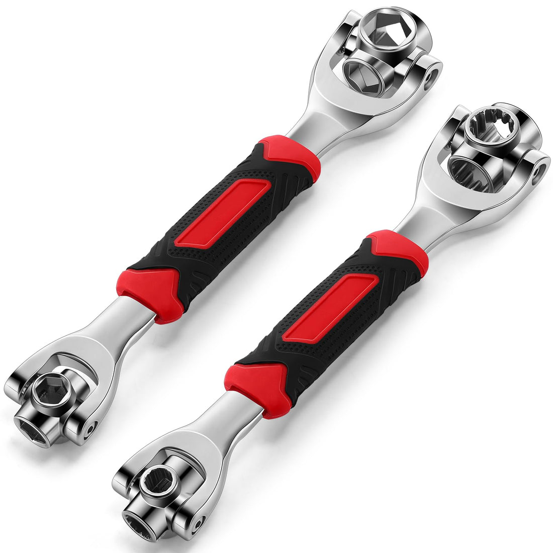 Lasnten 2 Pcs Universal Wrench Including 52 In1 Socket Wrench and 48 In1 Socket Wrench Multifunction Wrench Tool with 360 Degree Rotating Head Adjustable Dog Bone Spanner Tool for Home Car Repair