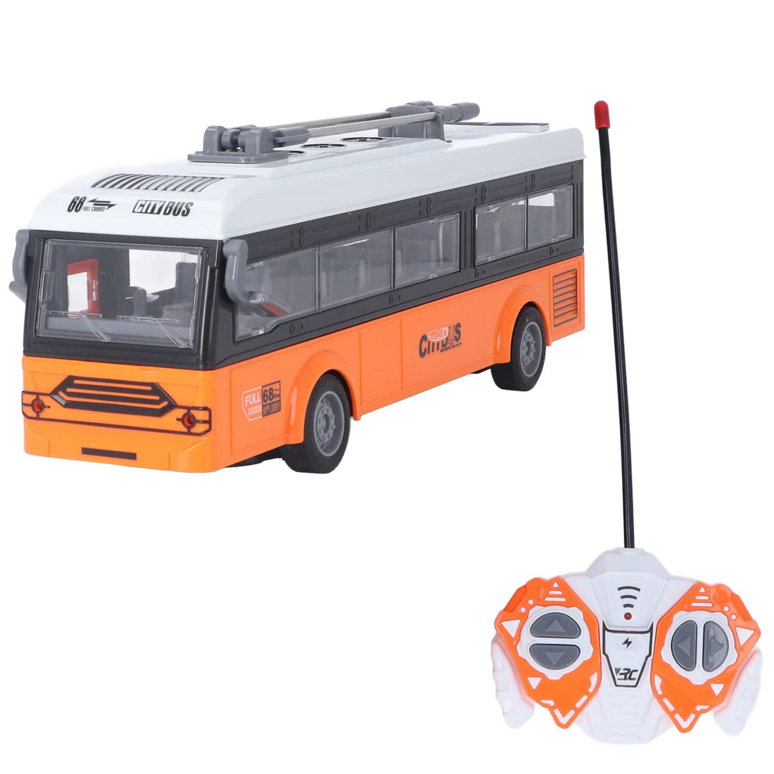 Srliya 4CH Remote Control Bus, Realistic Opening Doors, Single Layer, Sightseeing Travel, Remote Control Bus, Electric Toy Car for Kids (Sightseeing Bus)