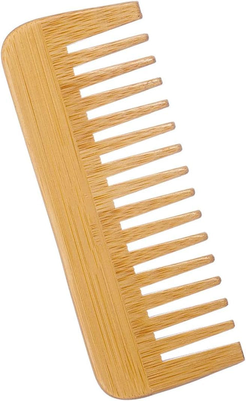 Bamboo Wide-Tooth Comb, Large Hair Detangling Comb, Wooden Curls Comb, Anti Static for Long Hair, Natural Material, Well Made, For All Hair Types, No Handle Design, Styling Tools