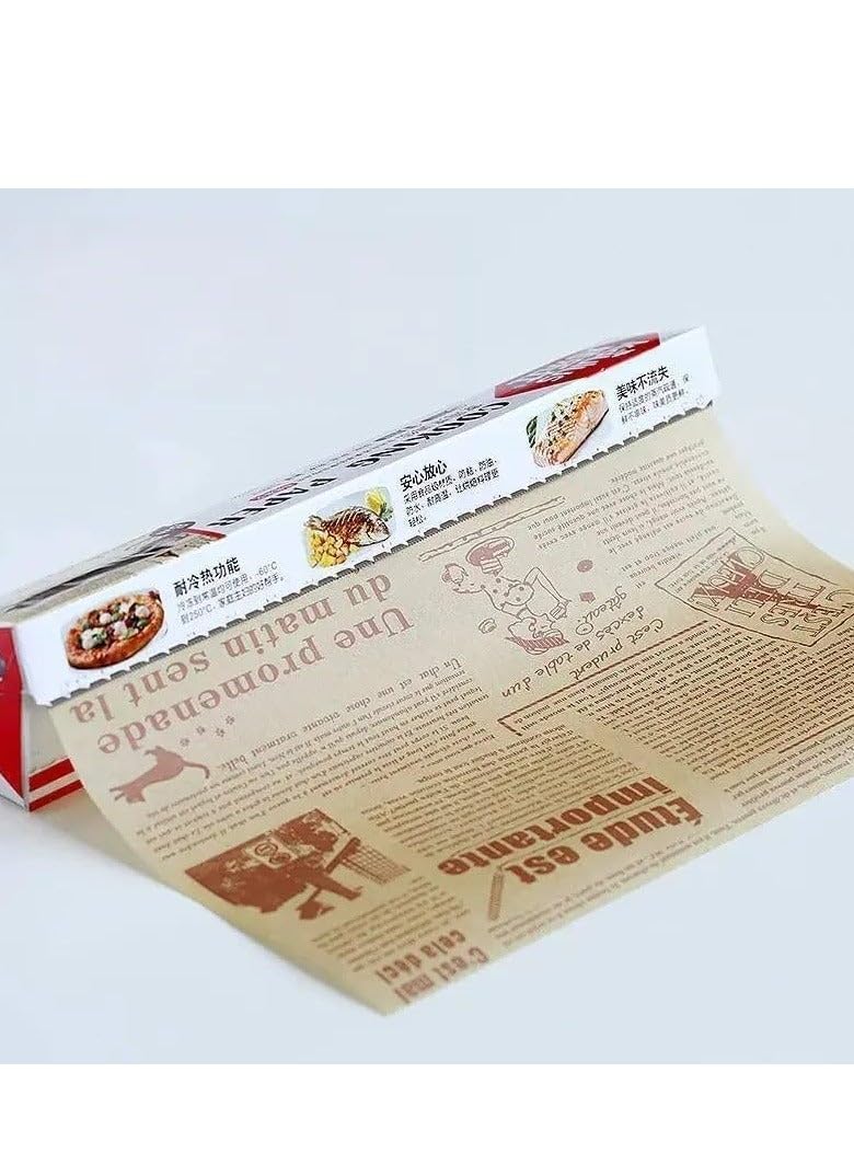 Plan A Baking Paper Food Grade Parchment Paper High Quality Baking Parchment Paper Roll Newspaper Style Parchment Paper for Food Wrapping and Baking (0.3 x 10m)