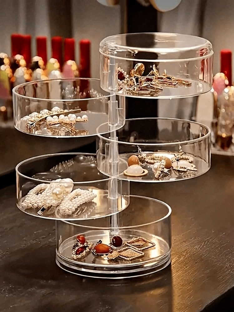 "Acrylic Rotating Accessory Organizer - The Perfect Solution for Organizing Your Accessories in Style and Fashion" - Generic