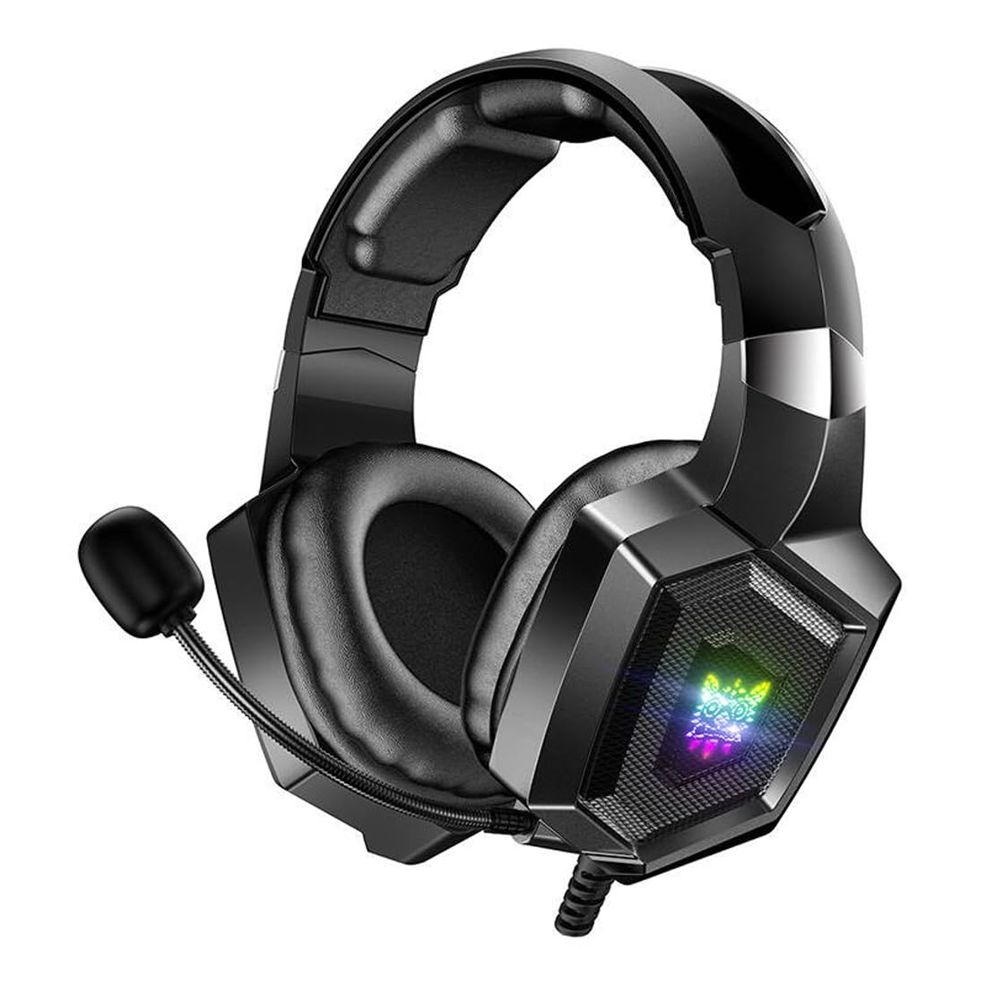 ONIKUMA K8 RGB Gaming headphone Over-ear Headset with Microphone Volume Control Headphones RGB LED Lights