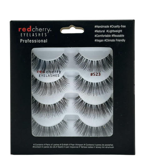 Bizzico L Red Cherry ashes - #523 Sage Mutipack (4 Pairs) - Professiona Rea Hair Eyeashes (4 Pairs) Eye ashes for a Natura ook