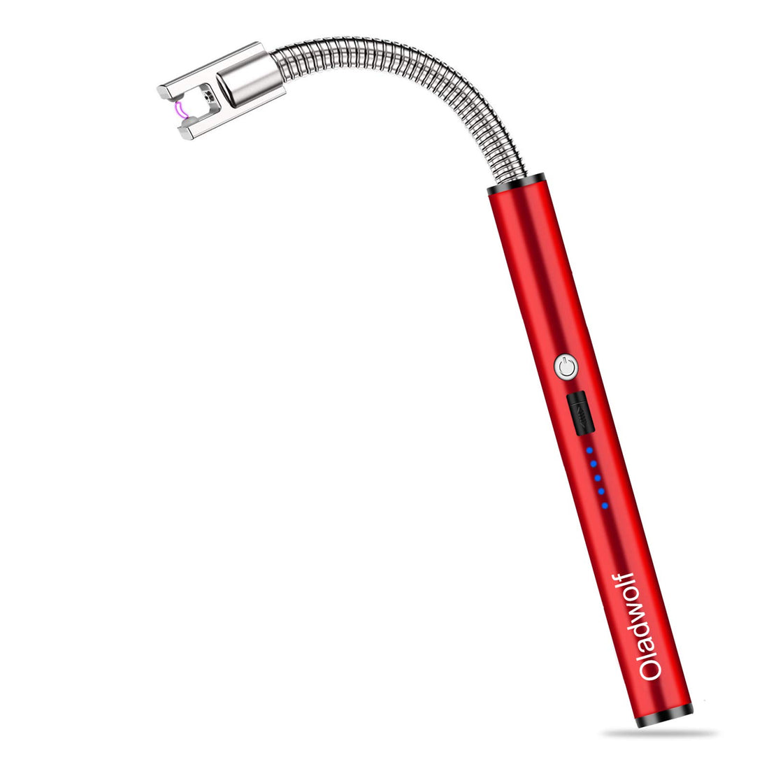 Oladwolf Candle Lighter, Electric Plasma Windproof Arc Lighter, USB Rechargeable Flameless Long Lighters for Candle,Cooking, BBQ, Fireworks, Stovetop, Fireplace, Camping Grill and Christmas (Red)