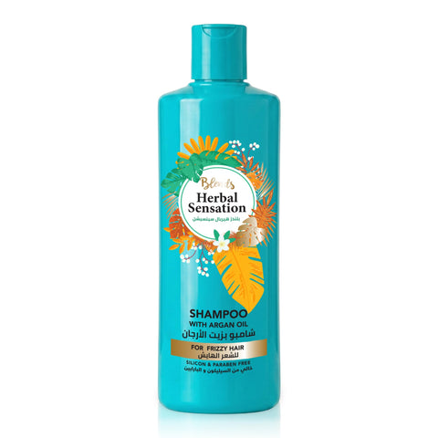 Blends Herbal Sensation Shampoo with Argan Oil for Frizzy Hair - Hydrating Anti-Frizz Formula for Split Ends - Silicon & Paraben Free - 600 ml