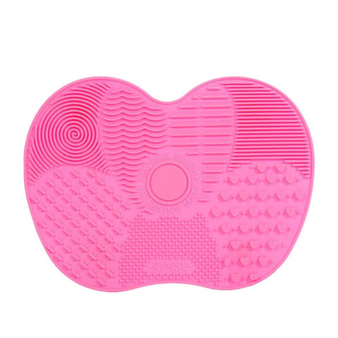 fashion mania Make-up Brush Cleaning Pad, Silicone Make-up Brush Cleaning Pad, Silicone Pad, Portable Scrubbing Pad with Suction Cup, can Remove and Clean the Residual Makeup of the Make-up Brush-Pink