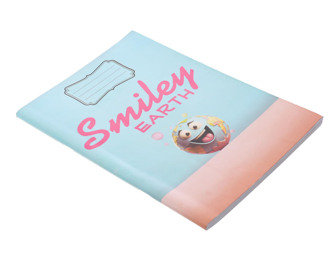 Extra Line University Notebook Stapled English 80 Sheets Globe Design Coated Cover A4