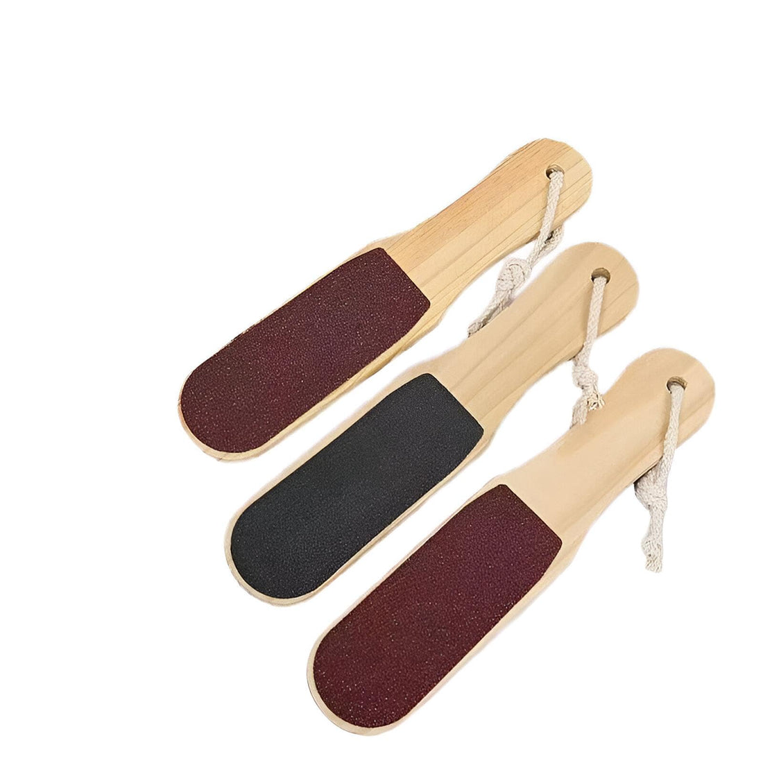 Natural Foot Exfoliator - Wooden Scrubber with Dual Sides for Hydrated and Dry Skin, Promotes Smooth, Healthy Feet Naturally (3pcs)