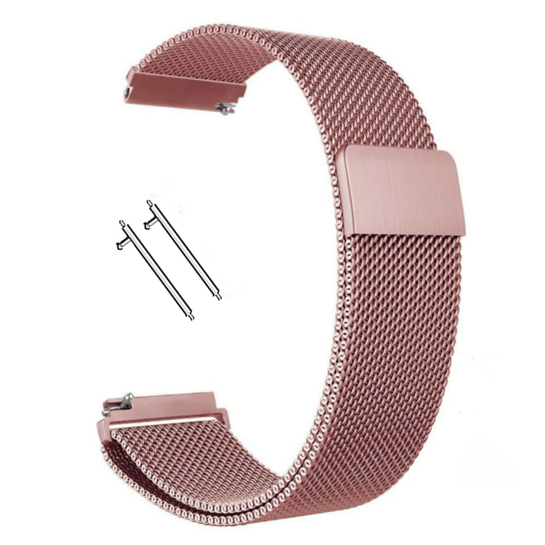 22mm Magnetic Metal replacement watch Bands Stainless Steel Wristband Strap, Compatible for Samsung Galaxy Watch 3 45mm & Gear S3 Frontier & Galaxy Watch 46mm & Gear S3 Classic etc, Pink