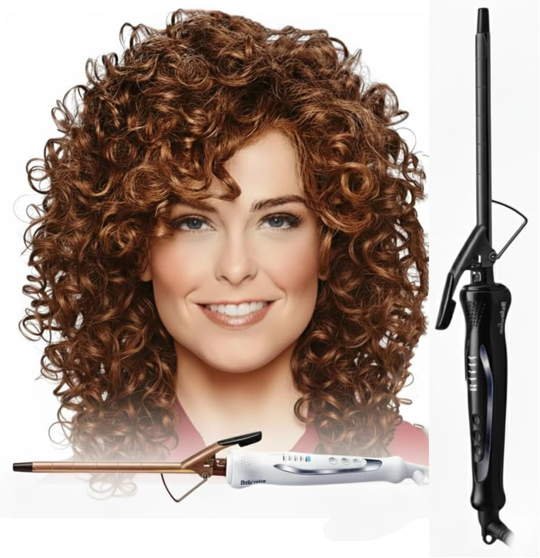 Curly Saroukh Slim Iron 9 Ml, Nano Technology With Ceramic Plates, 1080 Degrees Celsius .High Heat For All Hair Types - Black & White