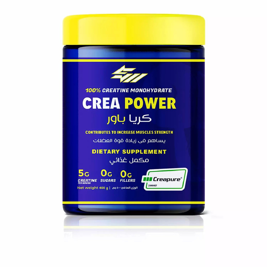 Crea Power Creatine Monohydrate Powder | 400g | 80 Servings | Premium Muscle Support, Energy & Performance | Pure Micronized Formula | Non-GMO, Gluten Free | Unflavored for Easy Mixing