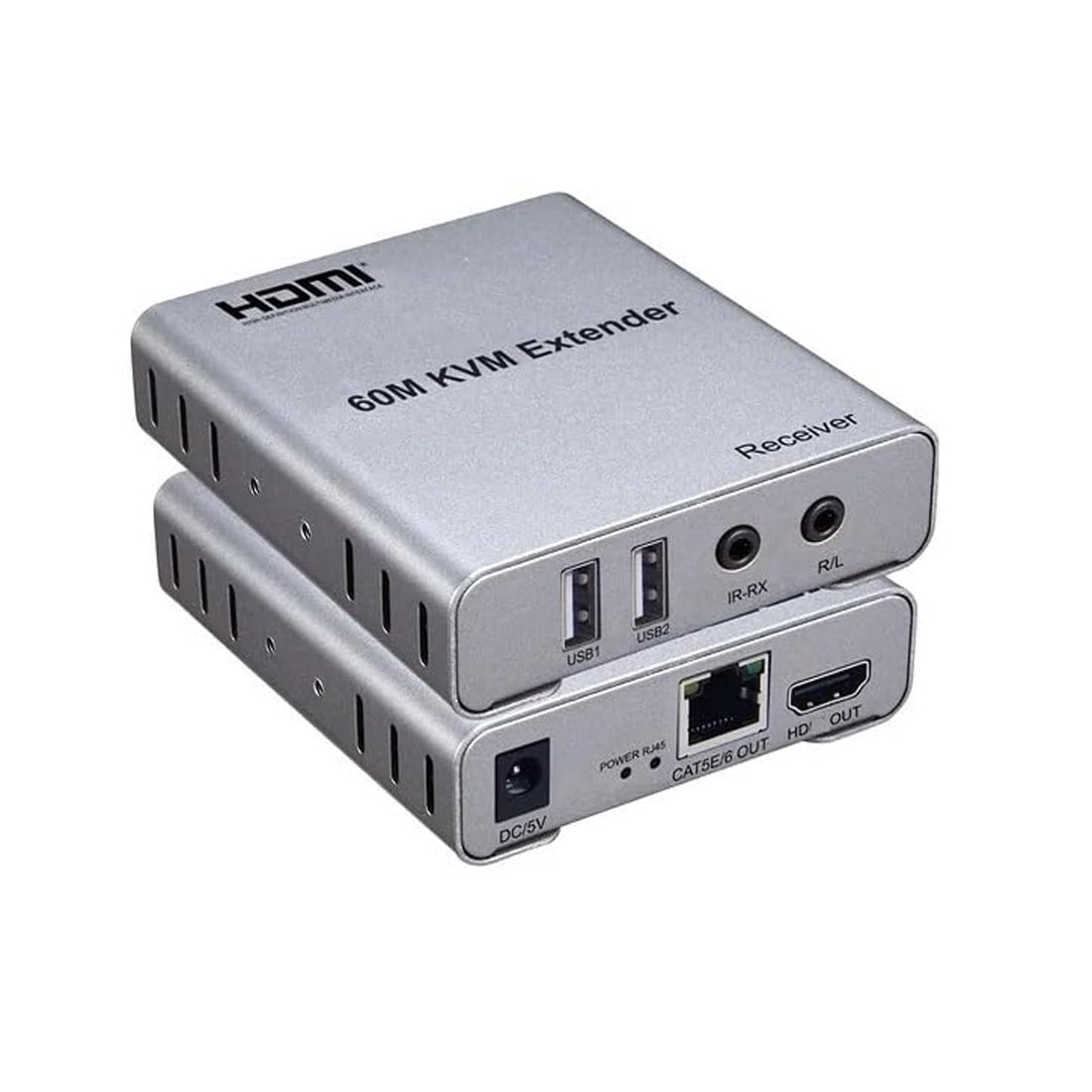 Tobo HDMI Extender 60m with KVM Audio Output IR Control Support USB Mouse and Keyboard Extension Over cat5e cat6 Cable, 60M HDMI KVM Extender Video Resolution up to 1080p-TD-459H.