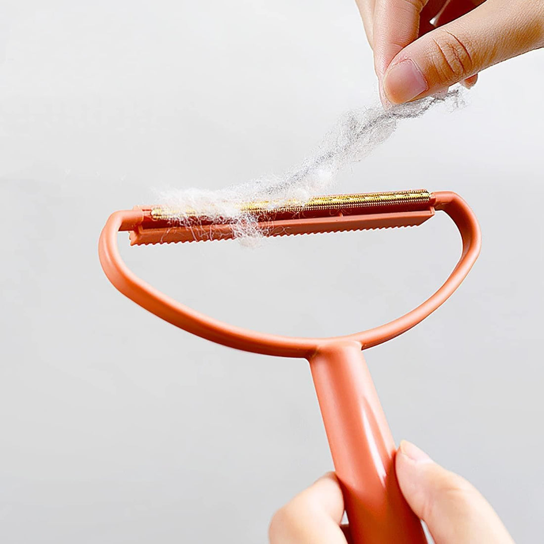Portable Compact Fabric Shaver for Pet Hair and Clothes, Portable Lint Remover - Manual Pet Hair and Fur Remover Anywhere, Now in PRIME SHOP (Orange)