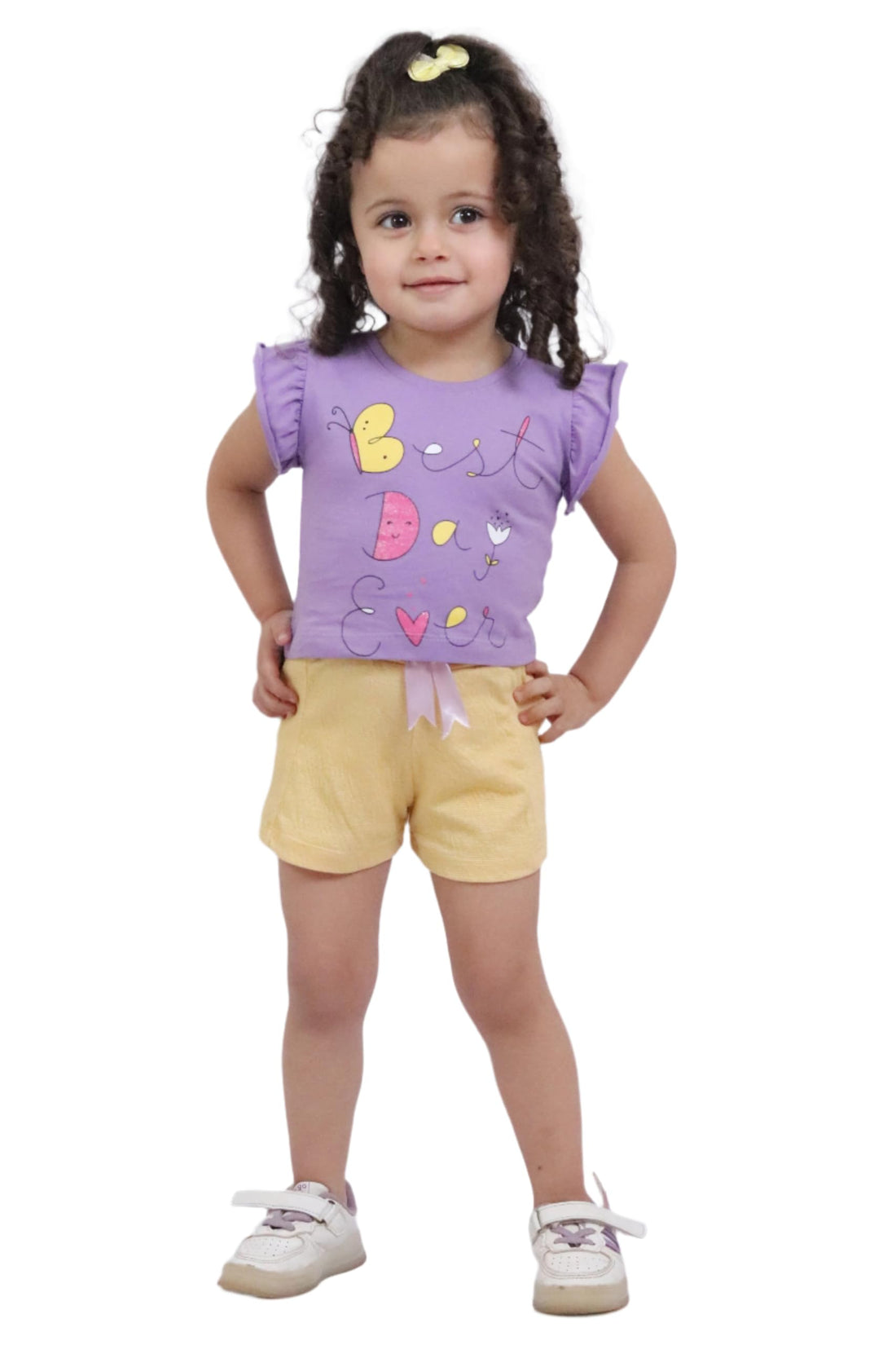 Girls Pajamas Summer Cotton T-Shirt Best Day Printed with Light Shorts Comfortable Daily Wear for Girls Stylish Design Home Sleep Material Code 804