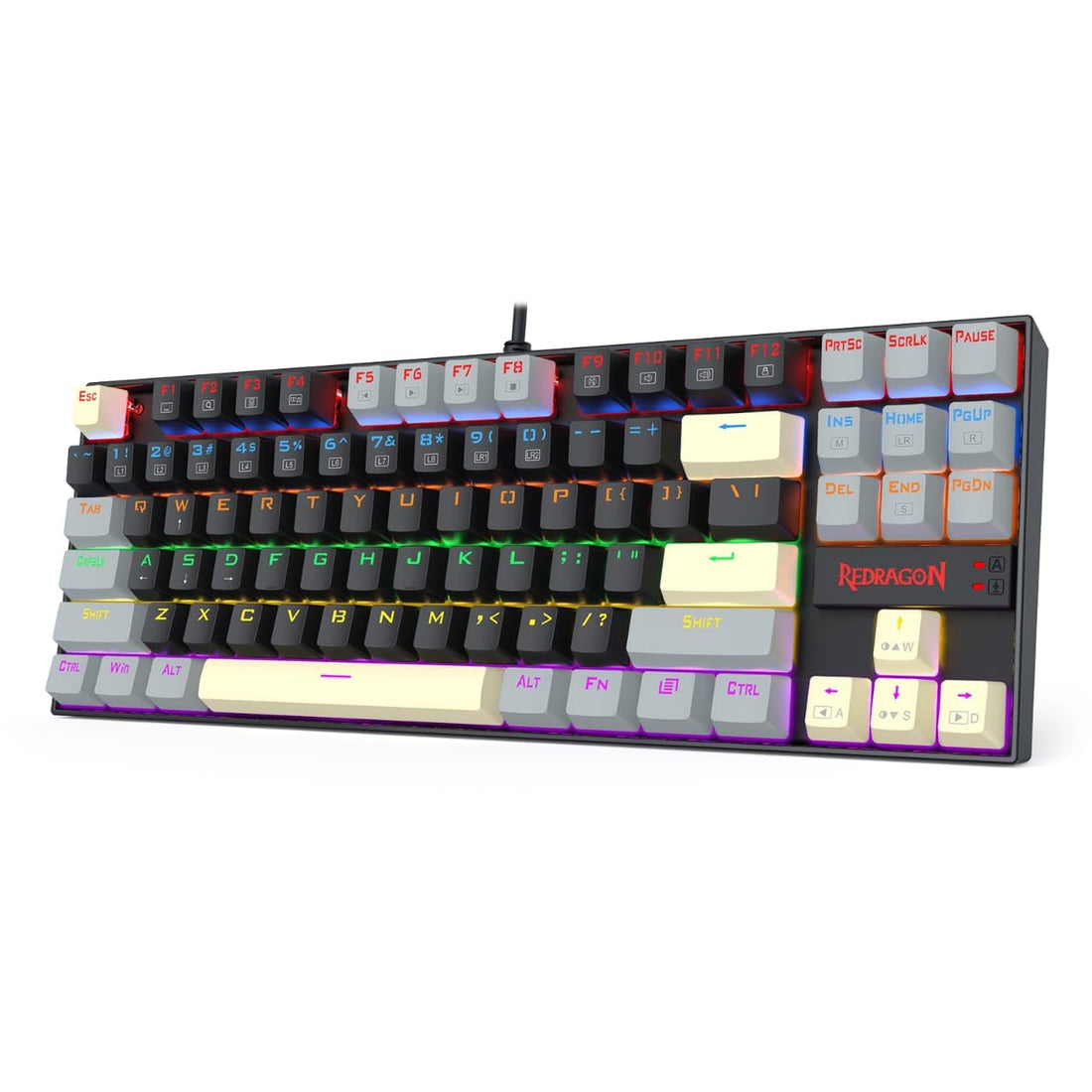 Redragon K552 LGY-R KUMARA edition,Wired Rainbow Mechanical Gaming Keyboard with High-precision machinery manufacture, Double injection keycaps - Red Switch