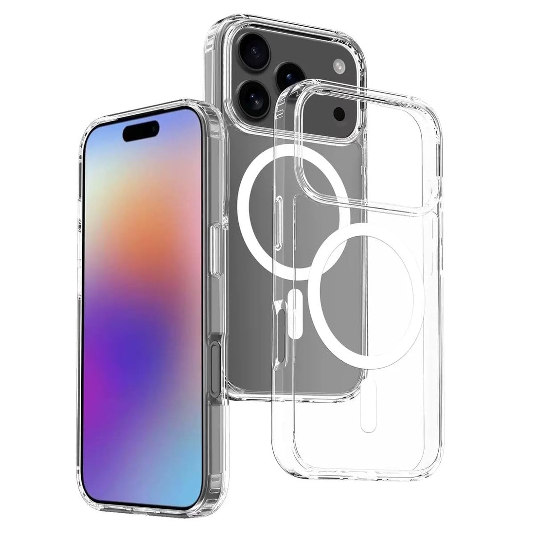 Phone Case Compatible with iPhone 2025 New17 Pro Max, Crystal Clear MagSafe Magnetic Shockproof Cover, AI Camera Button, Wireless Charging, Anti-Scratch, Raised Edge Bumper Shell